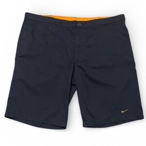 Men's Nike Shorts The Athletic Dept Flat Front Navy Blue with Orange Size 40